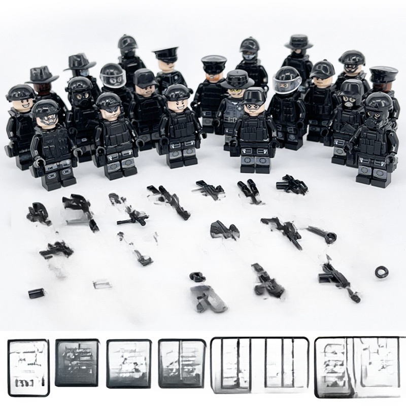 Moc Bộ Đồ Chơi Lắp Ráp Mô Hình Cảnh Sát 22 24 28