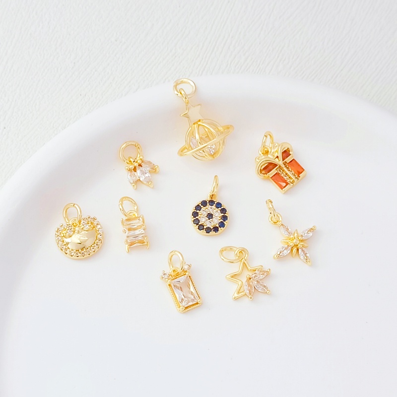 Mặt Dây Chuyền Mạ Vàng 14k Hình Ngôi Sao Năm Cánh Đính Đá Zircon Màu Sắc