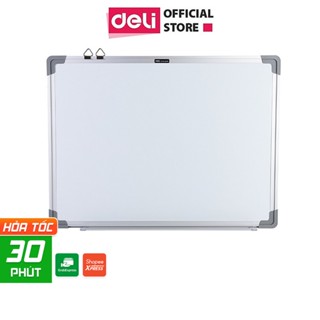 [90x120cm] Bảng Từ Trắng Viết Bút Lông Viền Nhôm Hút Nam Châm Có Khay Đỡ Deli - Easyboard Học Sinh Văn Phòng Giảng Dạy