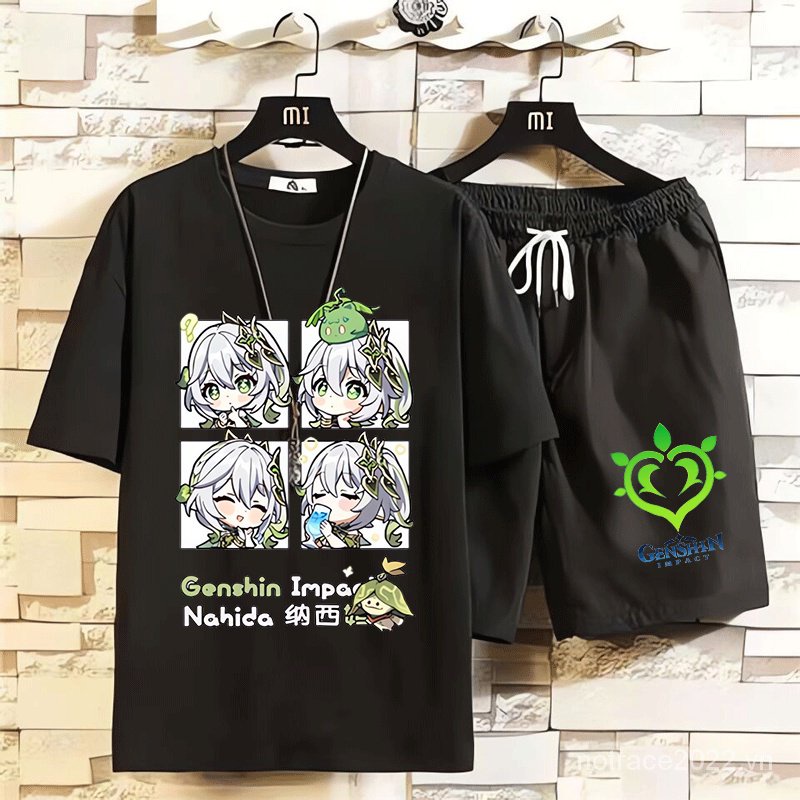 ★Genshin Impact★Kazuha & nahida & hutao Áo Thun Ngắn Tay Thời Trang Mùa Hè Cho Học Sinh