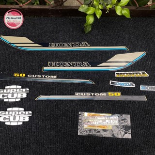 Bộ tem cub đèn vuông custom đời 99 cốp nổi kèm tem thông số