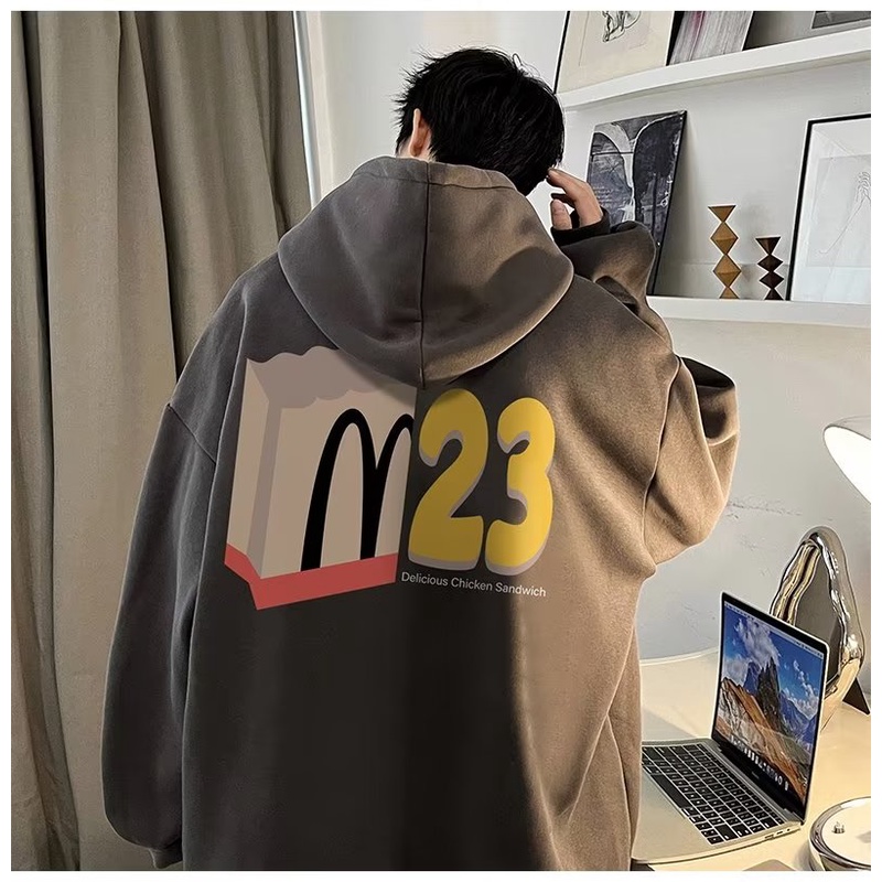 Áo hoodie nam big size M-8XLÁo Khoác hoodie Nhung Dày Tay Dài Dáng Rộng In Chữ Kiểu vintage Mỹ Thời Trang Mùa Thu Cho Nam