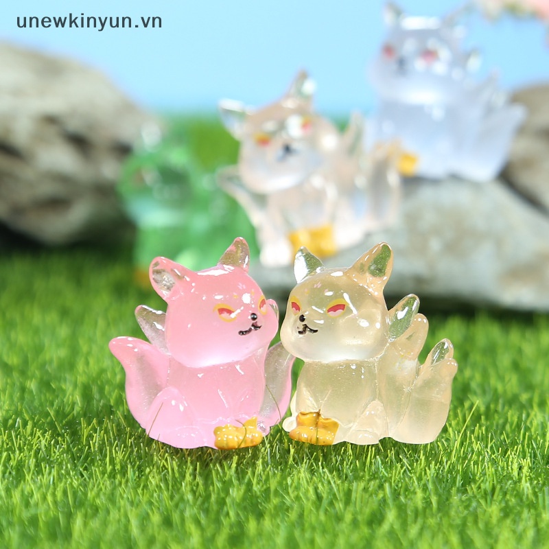 Uu Đồ trang trí Cô Gái Cáo Chín Đuôi Phát Sáng Trong Bóng Tối mini Trang Trí Vườn diy