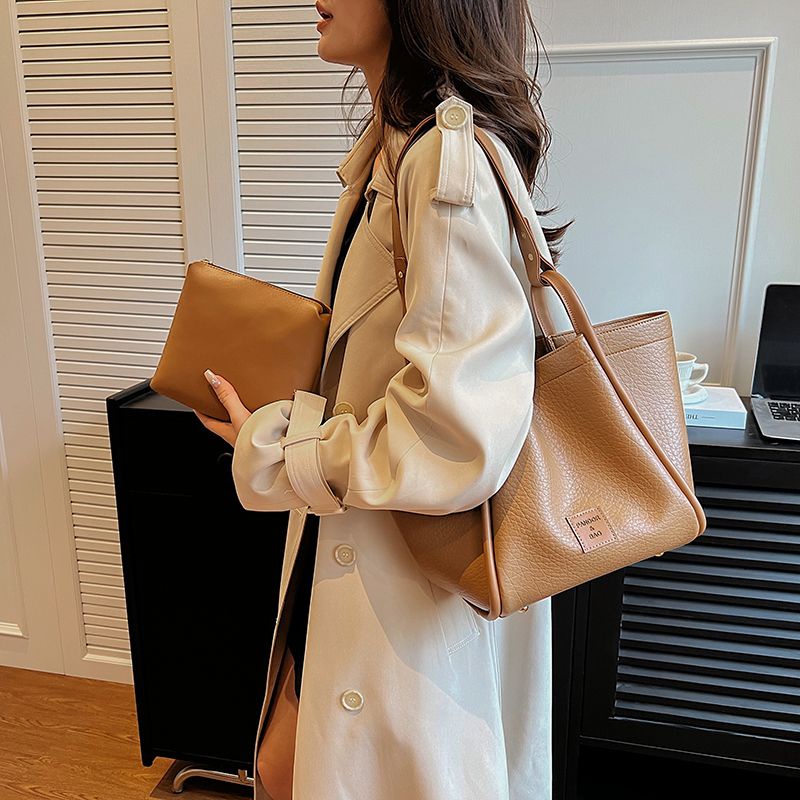 Niche Túi Xách Da pu Cỡ Lớn Phong Cách retro 2023 Cho Nữ