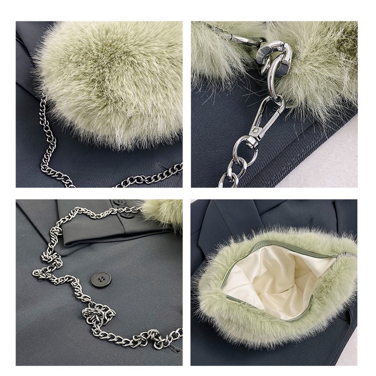 Túi Đeo Chéo Phủ Lông Thời Trang Thu Đông 2023 Dễ Thương Cho Nữ