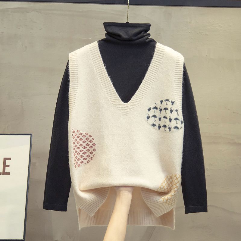 Áo len sát nách cổ chữ V thiết kế mới thời trang mùa thu