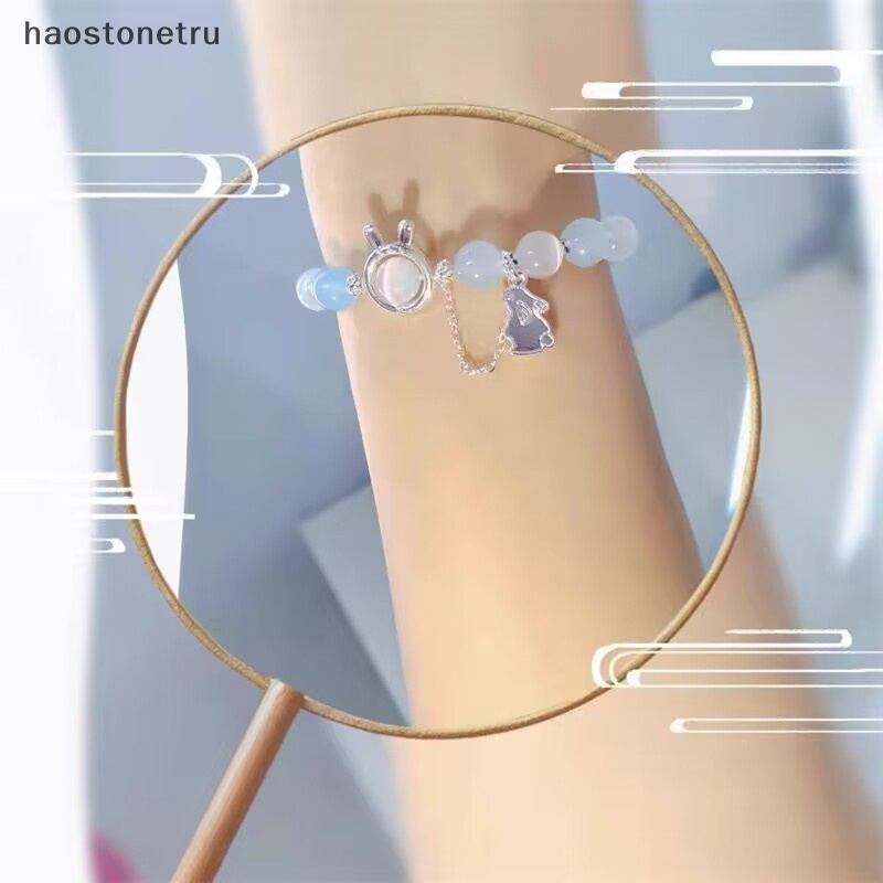 Ru Vòng Tay Chuỗi Hạt Đá Mặt Trăng Xanh Lam Cho Cặp Đôi / Bạn Gái n