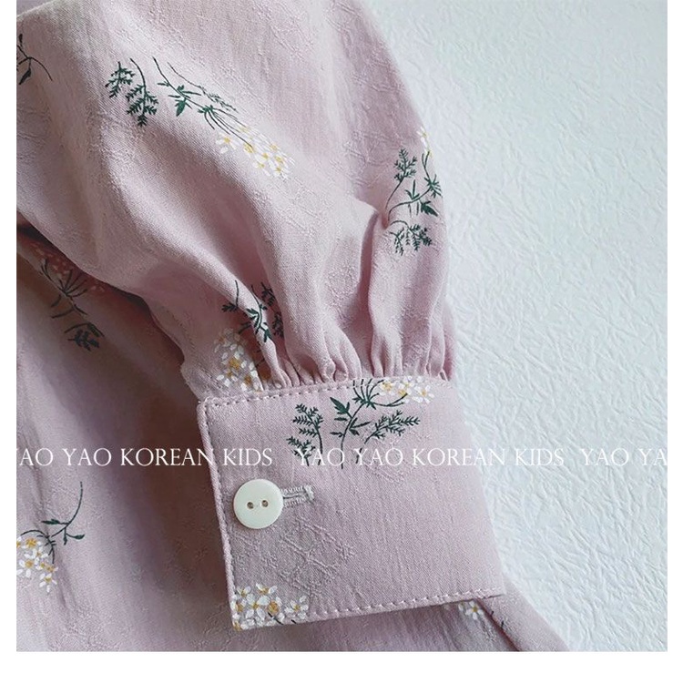 Đầm Tay Dài Cổ Búp Bê Họa Tiết Hoa Mẫu Mới 2023 Thời Trang Mùa Thu Cho Bé