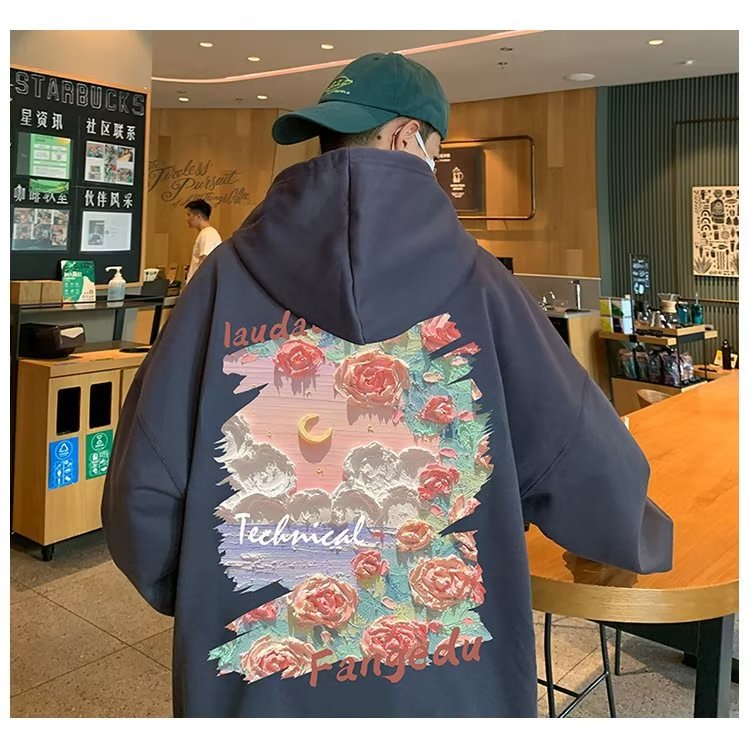 Áo hoodie Dáng Rộng In Họa Tiết Thời Trang Cho Nam m-8xl