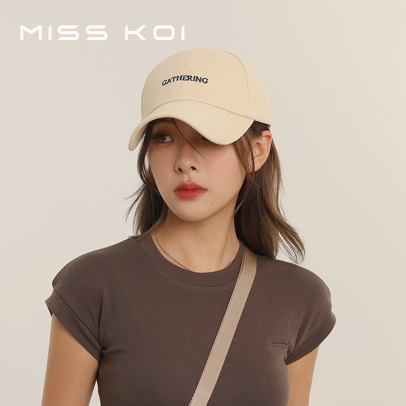 Mũ Lưỡi Trai misskoi  Mũ Lưỡi Trai Vành Rộng Thêu Hình Mái Vòm Phong Cách Nổi Tiếng Bốn Mùa Dễ Phối Đồ Phong Cách Cặp Đôi