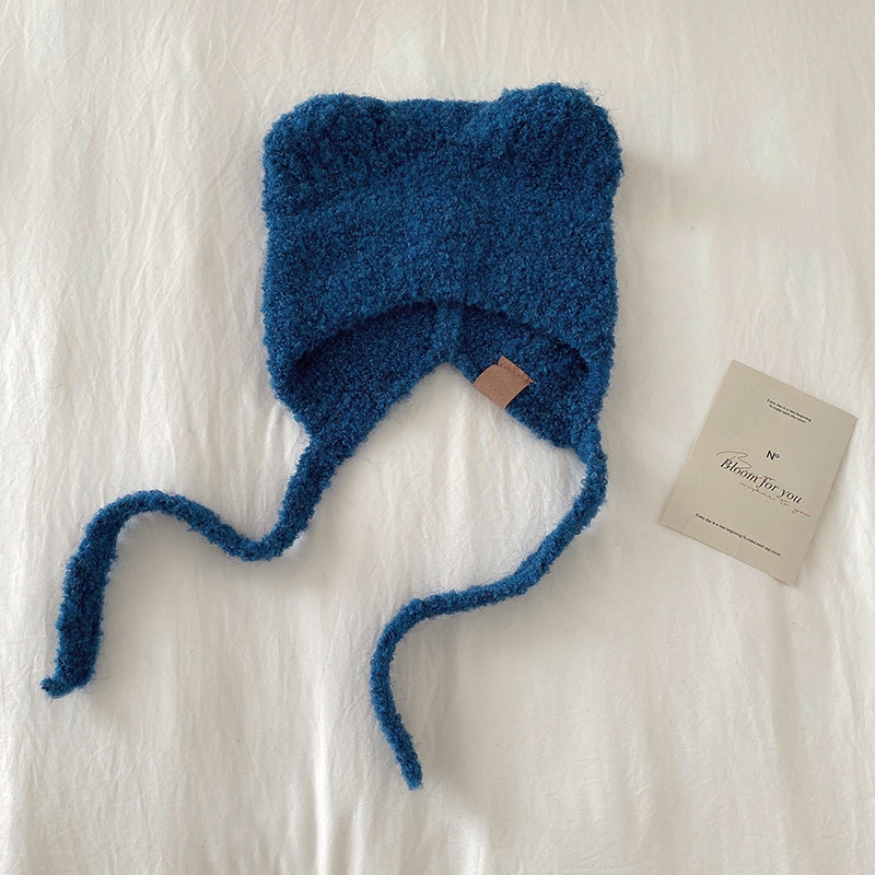 Mũ Len Dệt Kim Che Tai Chống Gió Ấm Áp Hình Tai Gấu Nhỏ Dễ Thương Phong Cách Hàn Quốc Cho Bé