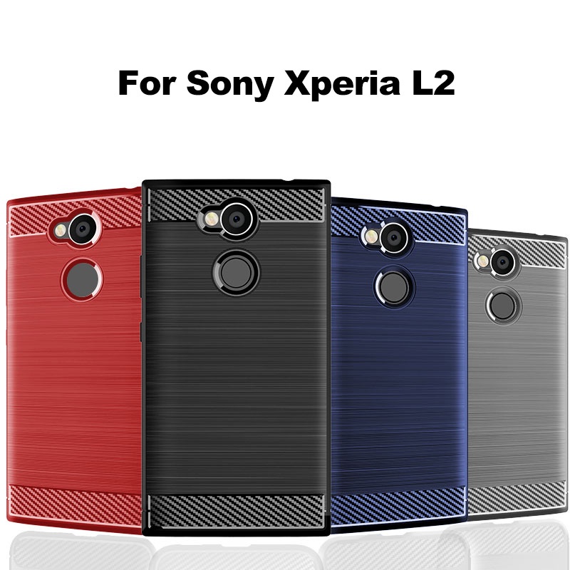 Ốp Điện Thoại Mềm In Họa Tiết Sợi carbon Mượt Cho sony xperia xz3 xz1 xz2 compact / premium xa1 xa2 ultra / plus pro-i l1 l2 l3