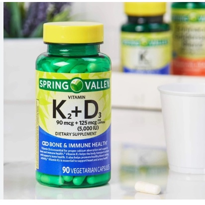 [Chính hãng] Spring Valley Vitamin K2 D3 (90 viên)  - Thực phẩm bổ sung sức khỏe toàn diện