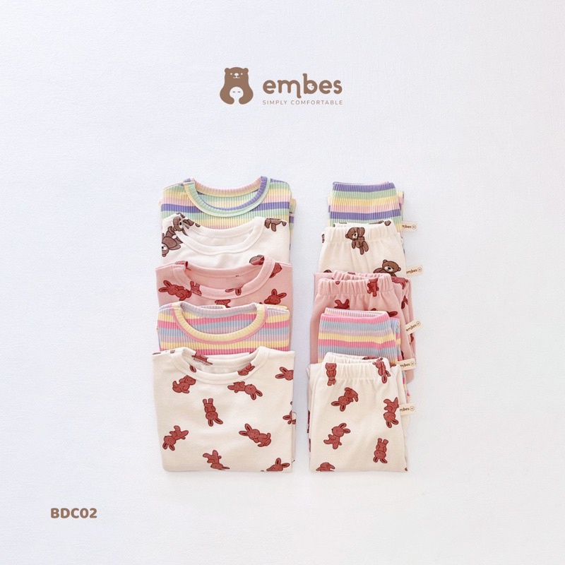 Embes Bộ dài ấm embes thu đông cho bé