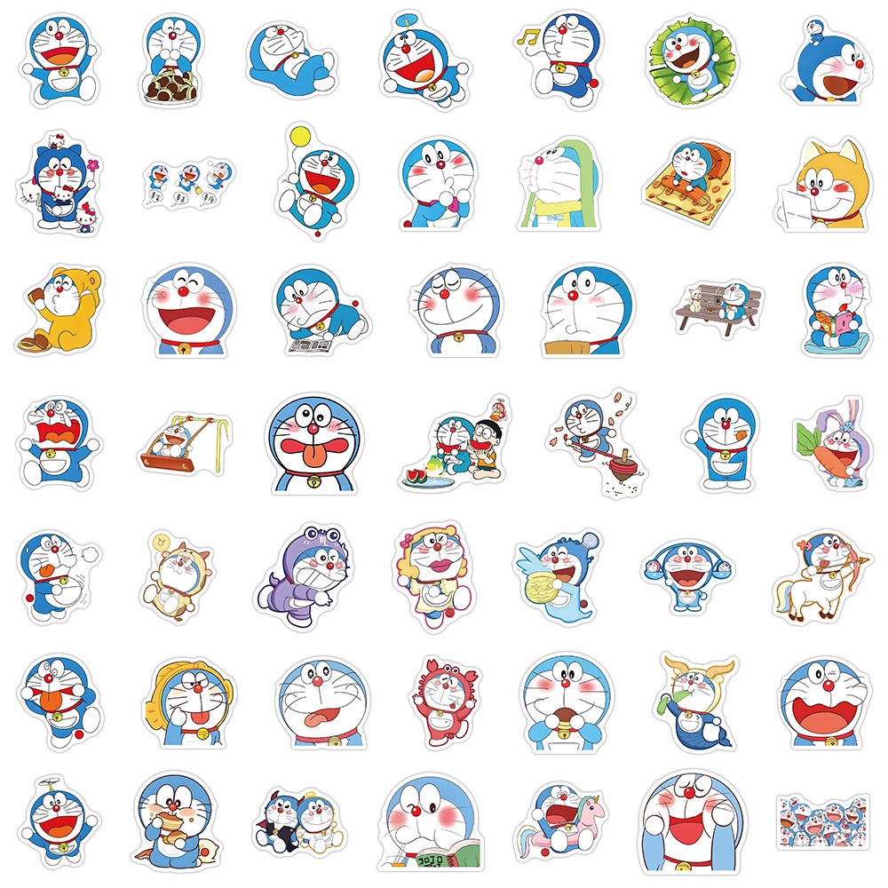 Bộ 103 Miếng Dán Hình doraemon Chống Thấm Nước Dễ Thương Trang Trí Điện Thoại / notebook