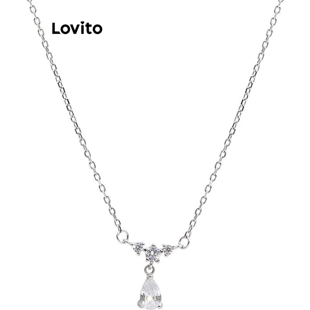 Lovito Dây chuyền cơ bản trơn đơn giản cho nữ LNA28112