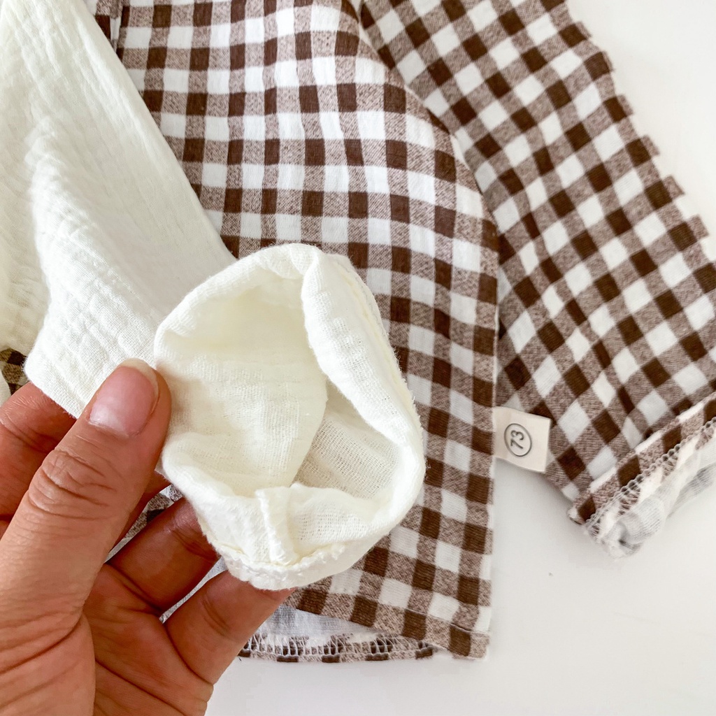 Áo Sơ Mi Caro Tay Dài Vải cotton Mềm Mại Cho Bé Trai