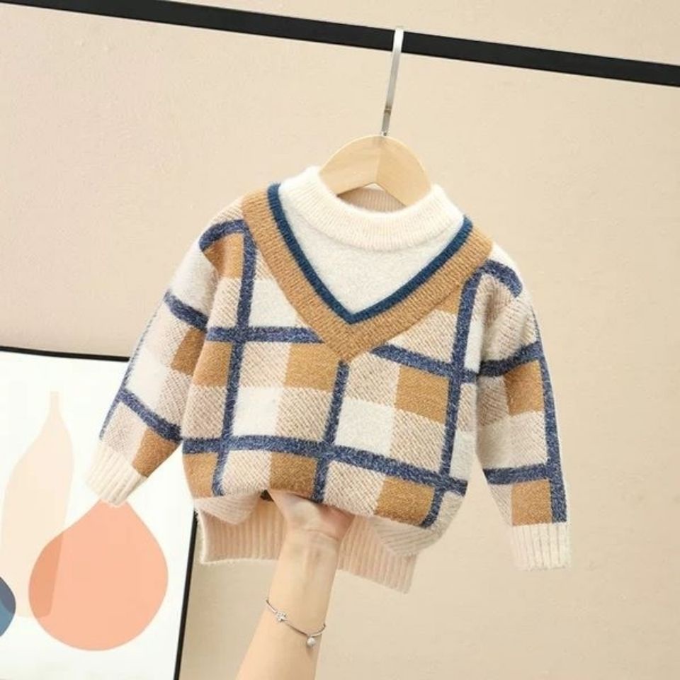 Áo sweater Dệt Kim Dày Dặn Thời Trang Thu Đông 2023 Cho Bé Trai phlis