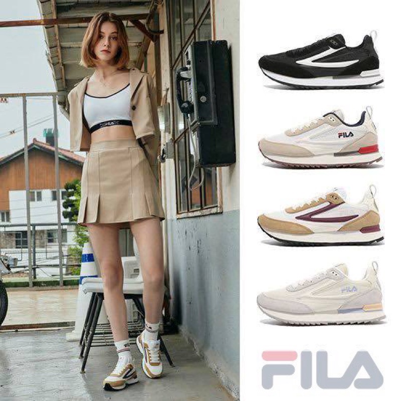 Giày nữ F.I.L.A VINTAGE JOGGER 5RM02288E-110 đế cao, dáng gọn và thời trang, hàng chính hãng