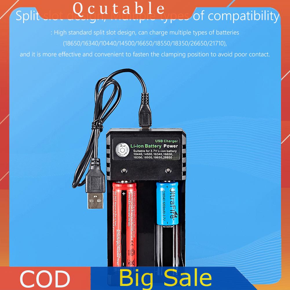 Bộ Sạc Pin Nhanh 2 Ngăn 3.7v 1a / 2a Cho 18650 10440 14500Vn