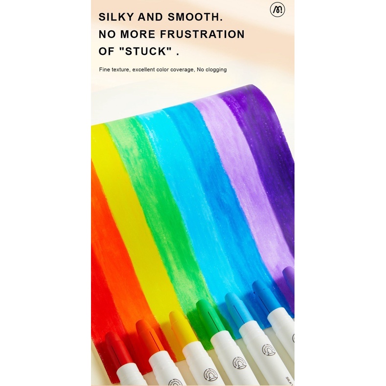 Bút Màu Sáp Lụa Hữu Cơ Mideer Silky Crayon Kèm Quai Xách Cho Bé 8 - 12 - 24 Màu