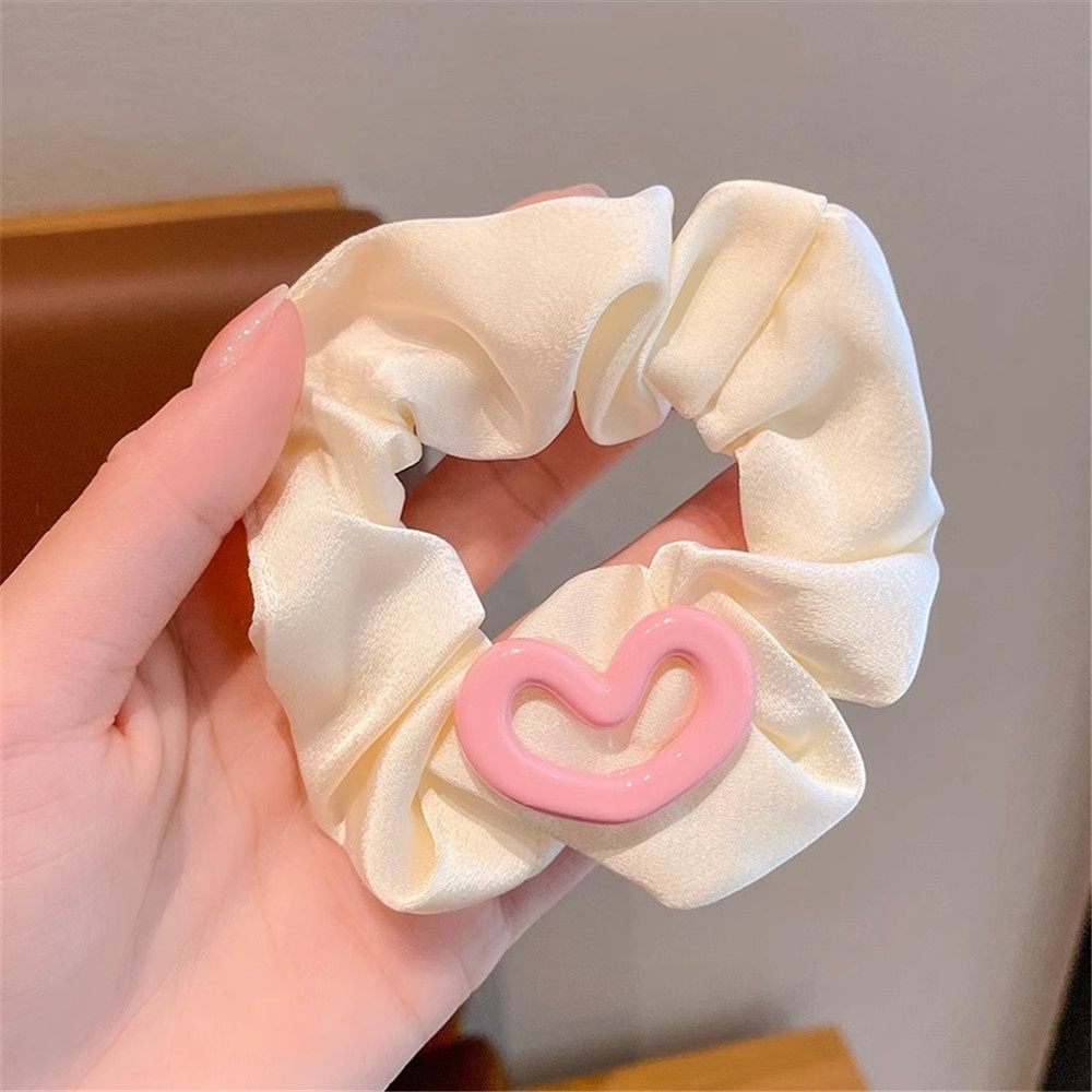 Dây Buộc Tóc Hình Bánh donut Trái Tim Màu Hồng Dễ Thương Cho Nữ