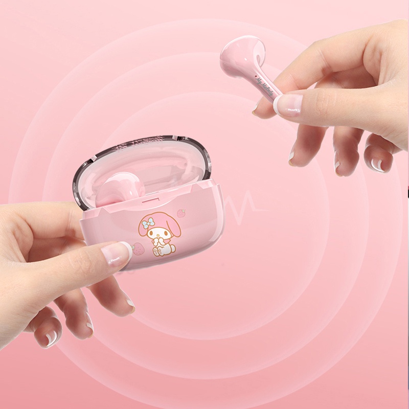 Sanrio Tai Nghe Không Dây ly-991 bluetooth 5.3 Âm Thanh Sống Động Hình Nhân Vật kuromi cinnamoroll my melody hello kitty