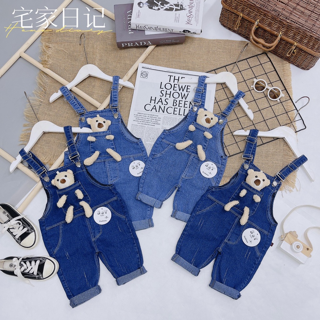 Yếm jean bé trai yếm jean bé gái + gấ.u xinh cực đánh yêu - YJKG