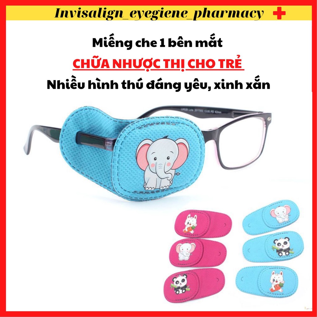 [NHƯỢC THỊ] 2 Miếng che mắt hỗ trợ chữa nhược thị cho người đeo kính trẻ em, người lớn - Chất liệu vải dệt cấp y tế