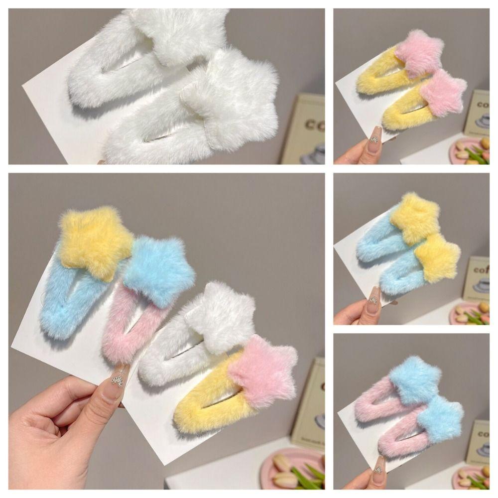 Shanhai Kẹp Tóc bb Đính Ngôi Sao Lông Nhung Dễ Thương Xinh Xắn