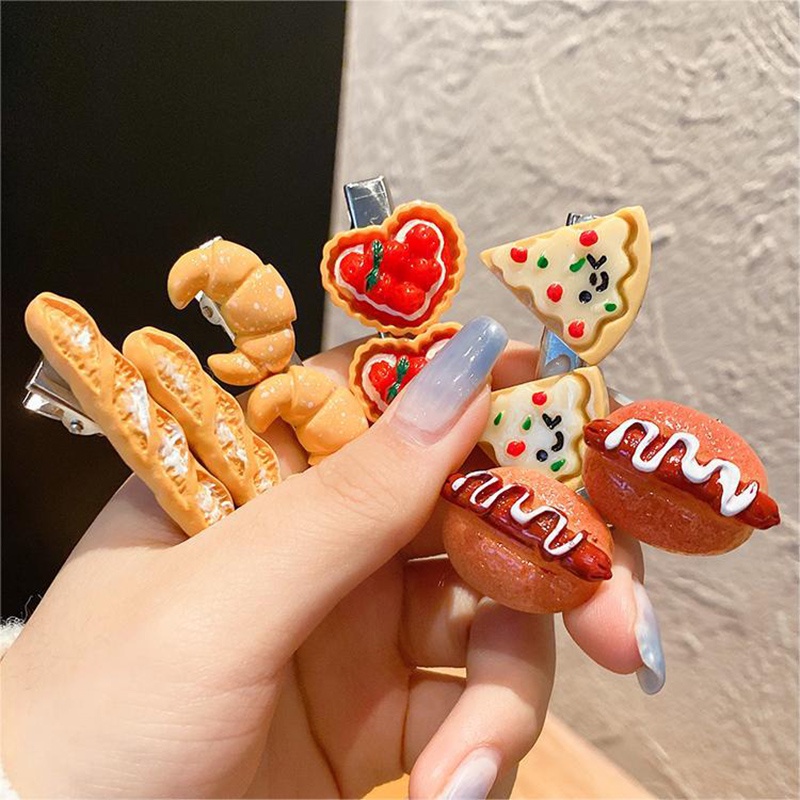 Kẹp Tóc Hình Bánh pizza Hoạt Hình Vui Nhộn