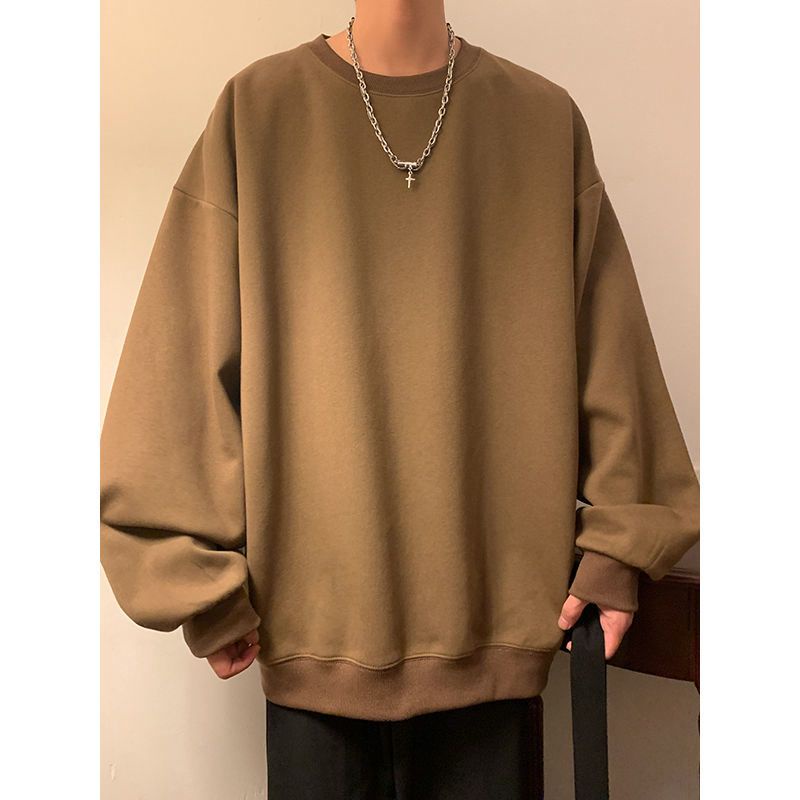 Áo nỉ cổ thuyền trơn Màu Phong Cách Mỹ Thời Trang Thu Đông Mới Dành Cho Nam