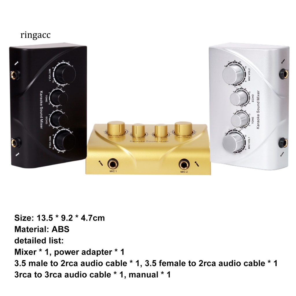 Rga Bộ Khuếch Đại Micro karaoke echo Hai mic mini Chuyên Nghiệp Cho Điện Thoại / Máy Tính