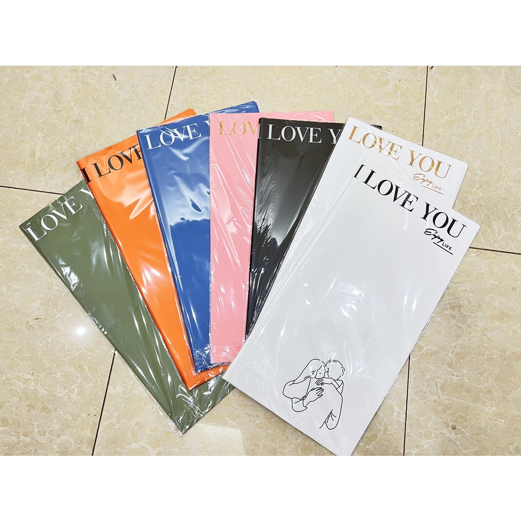 Tập 20 Tờ Giấy Gói Hoa In Chữ Love You - Loại Dày Đẹp