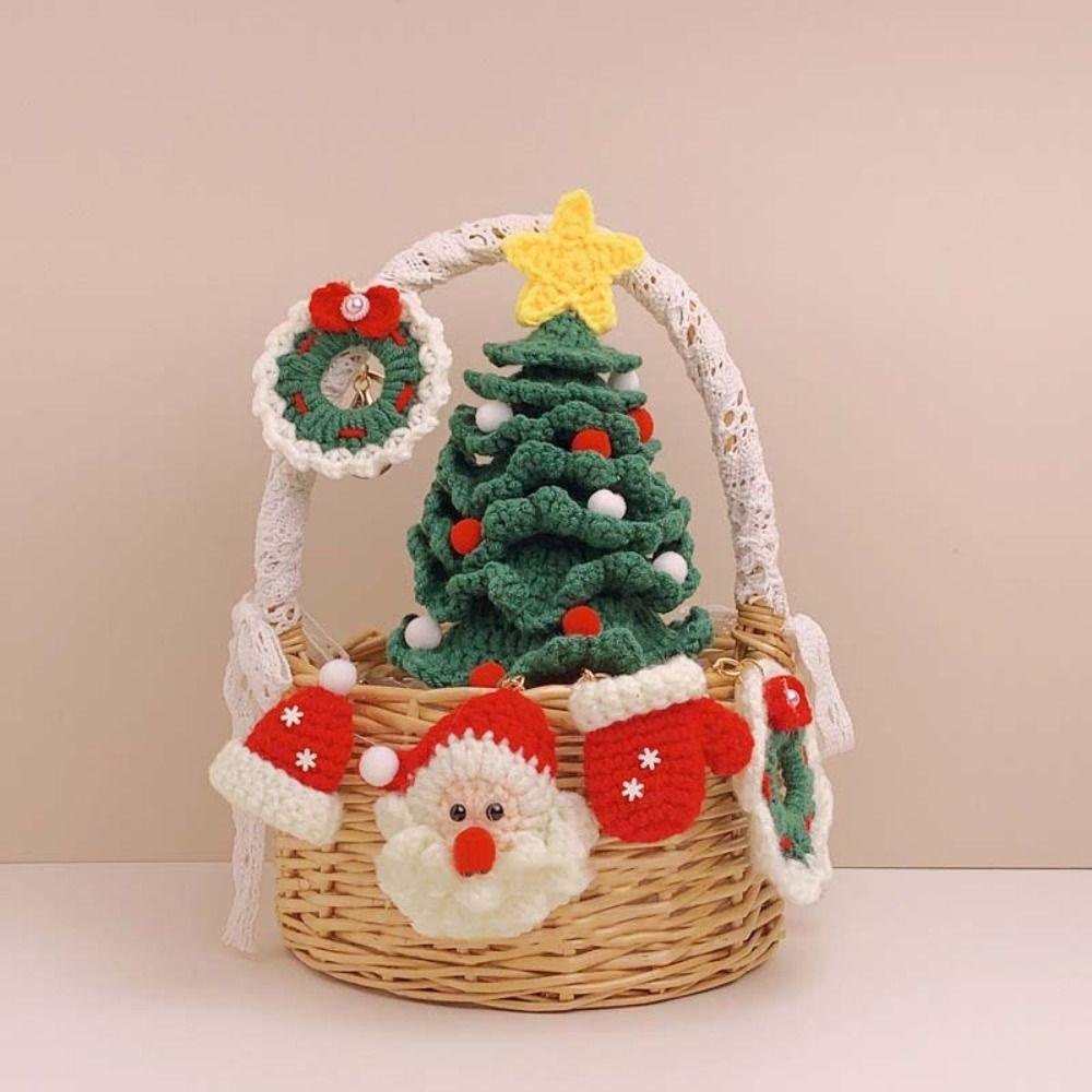 Fuhui Móc Khóa mini Hình Nón Giáng Sinh / Găng Tay Dệt Kim Thủ Công Dễ Thương Cho Nữ / Nữ Sinh / Bé Gái