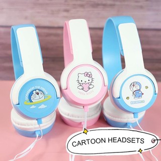 New Sanrios Kawaii Hello Kittys Y2K Head-Mounted Wired Headset Cartoon Style Gaming Girls High Quality Noise-Cancelling Headset NNLG