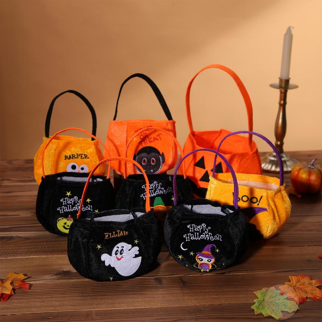 Laa6-túi Xách Tay Họa Tiết Bí Ngô / Ma Hoạt Hình halloween Cho Trẻ Em