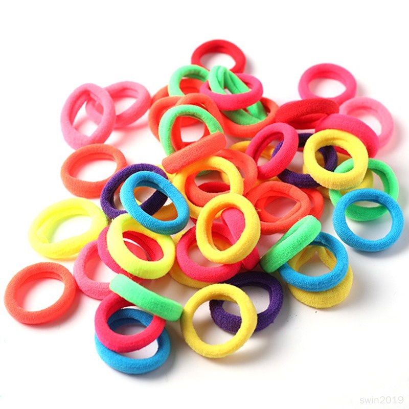 Set 50 Dây Thun Cột Tóc Co Giãn Nhiều Màu