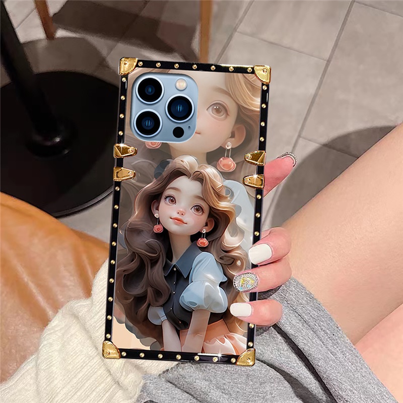 Ốp Điện Thoại Hình Cô Gái Xinh Đẹp Cho iphone 15 14 13 12 11 pro max