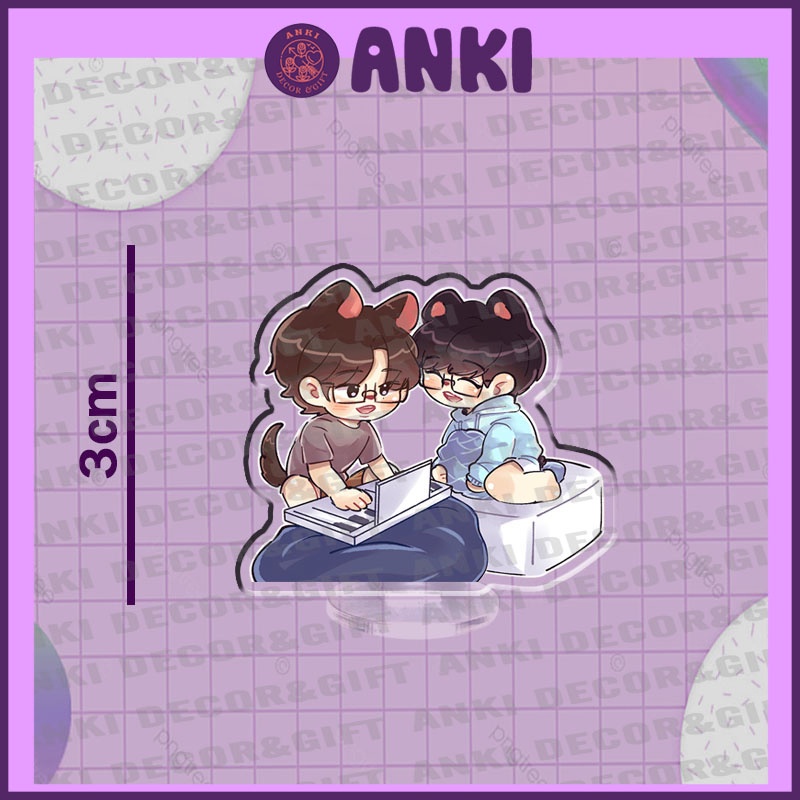 Standee OTP Pondphuwin cute dễ thương, standee mica trong suốt, quà tặng sinh nhật, mô hình chibi trang trí sưu tập