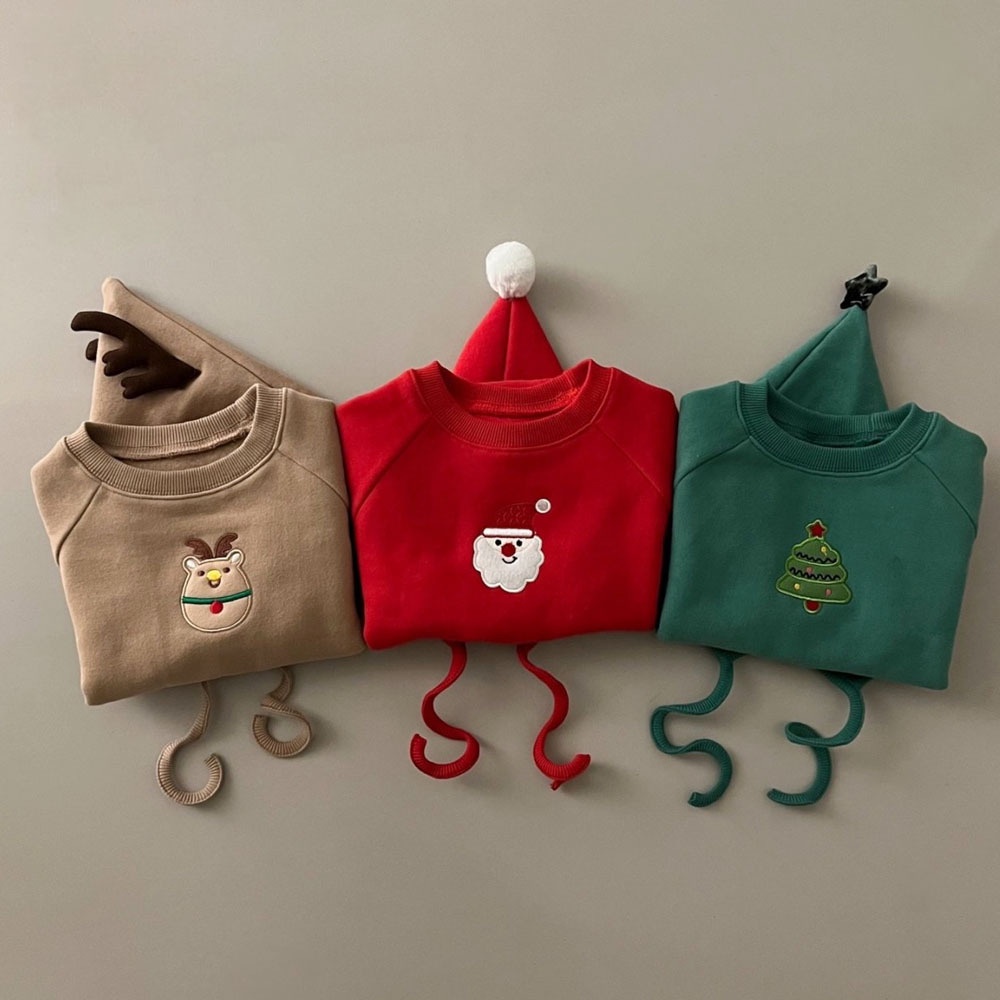 Cậu Bé Giáng Sinh Bé Cô Gái Dài Tay Áo onesie Mũ