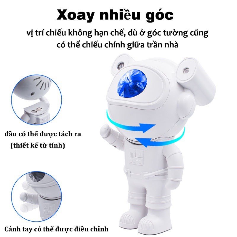ĐÈN PHI HÀNH GIA MINI CÓ LOA, ĐÈN GALAXY THIÊN HÀ CHIẾU TRĂNG, MÂY VÀ SAO, CHẾ ĐỘ NHÁY THEO NHẠC