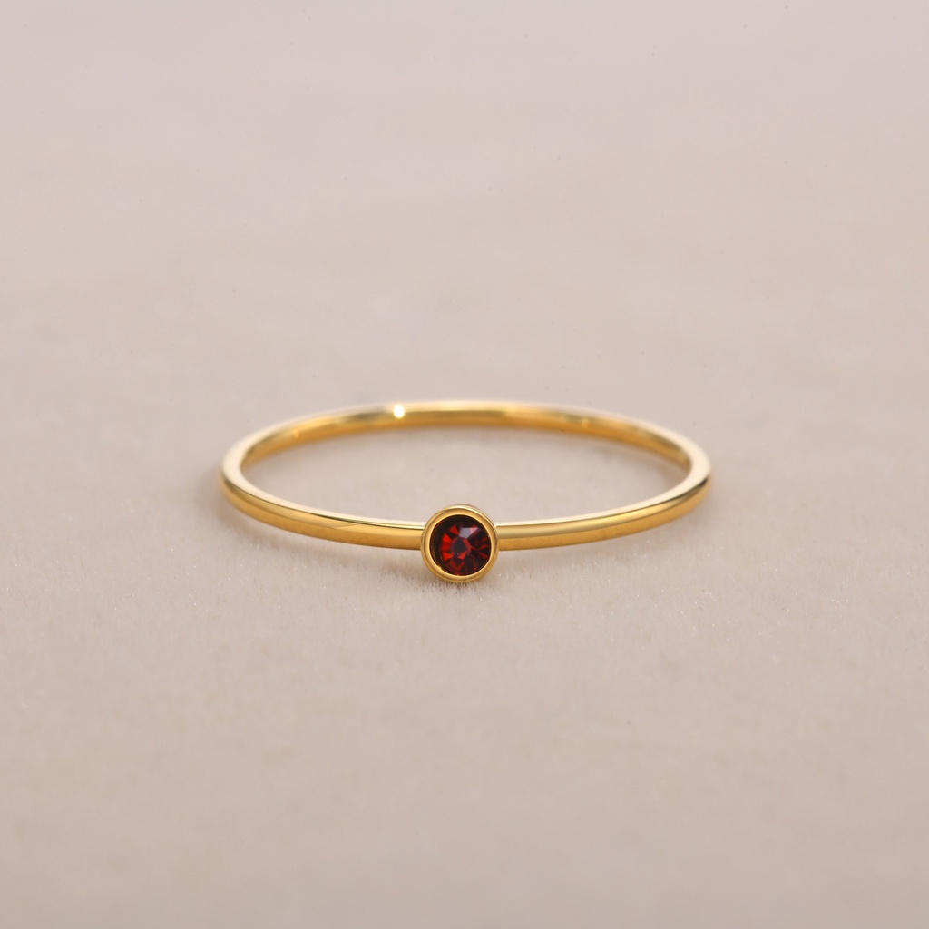 Vnox Nhẫn Mạ Vàng 18k Đính Đá zircon 1mm Thời Trang