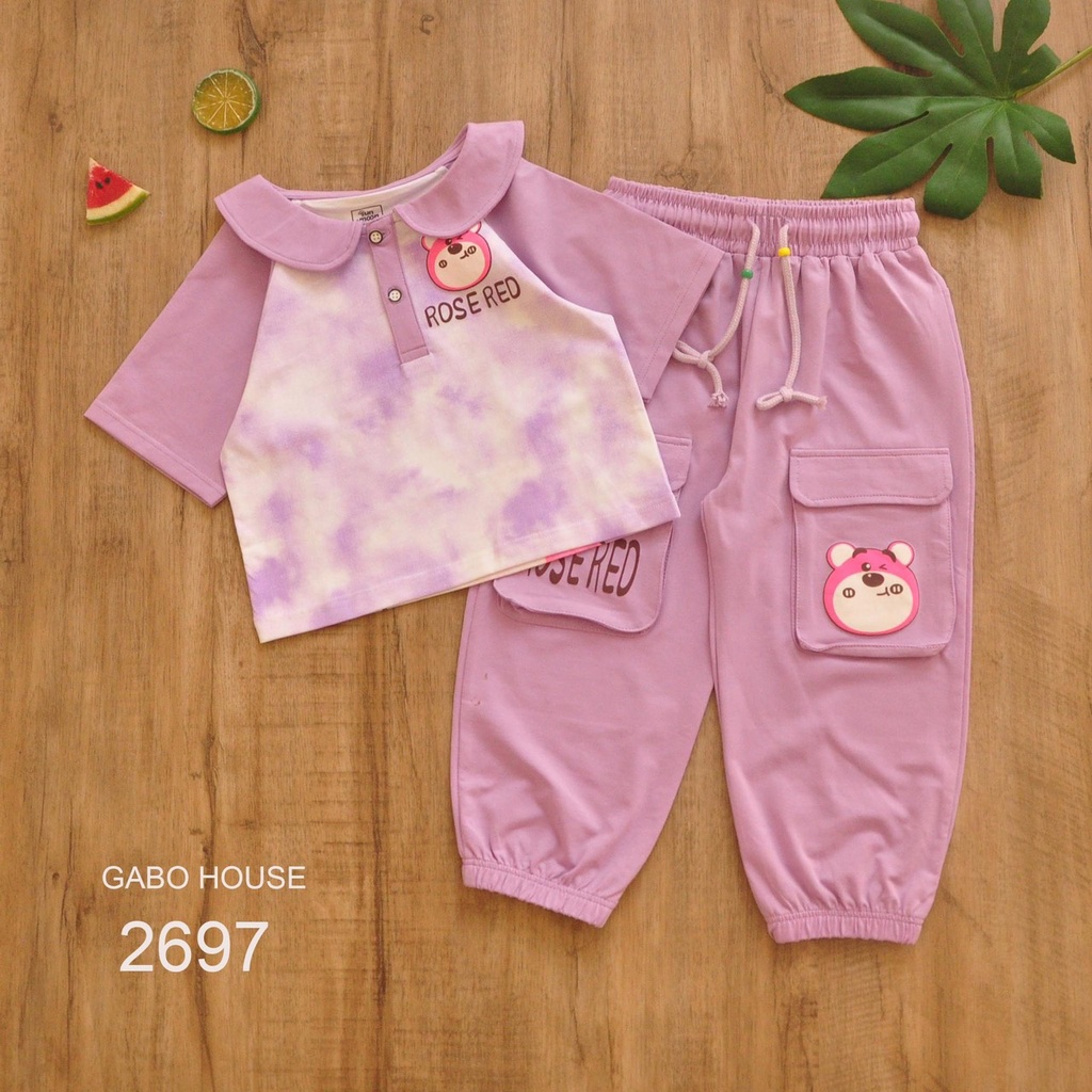 Bộ hiphop cổ sen chất thun cotton chính phẩm siêu đanh mịn mát cho bé gái