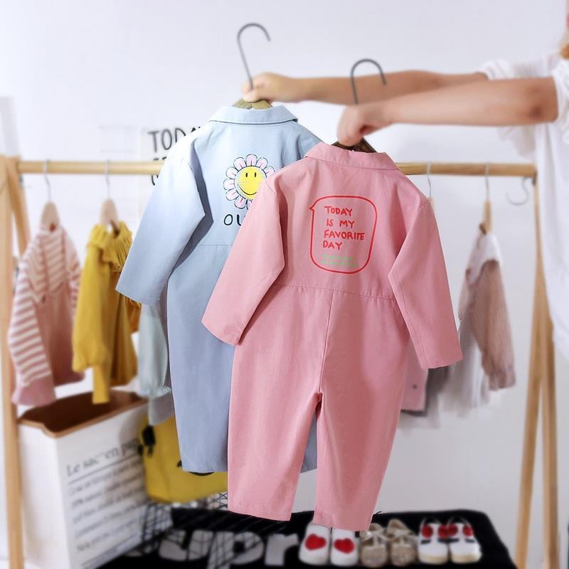 Bộ Đồ Liền Dài Tay Thời Trang Xuân Thu Cho Trẻ Em Gái