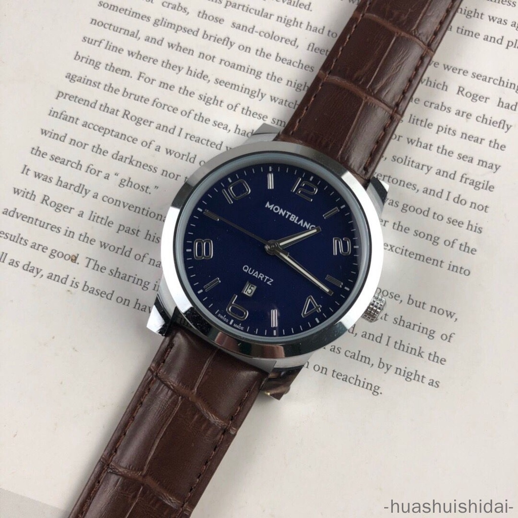 Đồng Hồ Đeo Tay Thạch Anh Có Lịch Dây Da Thời Trang Cho Nam