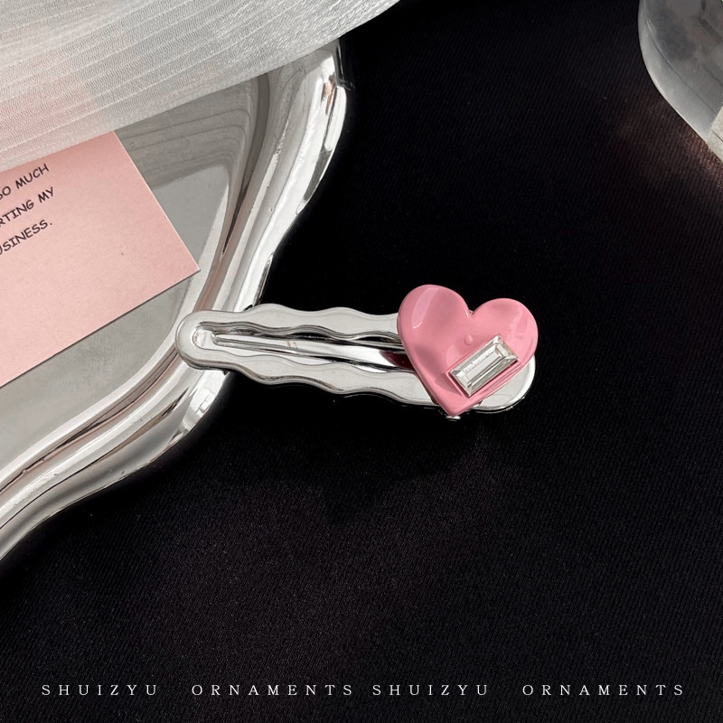 Kẹp Tóc Màu Hồng y2k Viền Tua Rua Bên Mới 2023 Cho Nữ