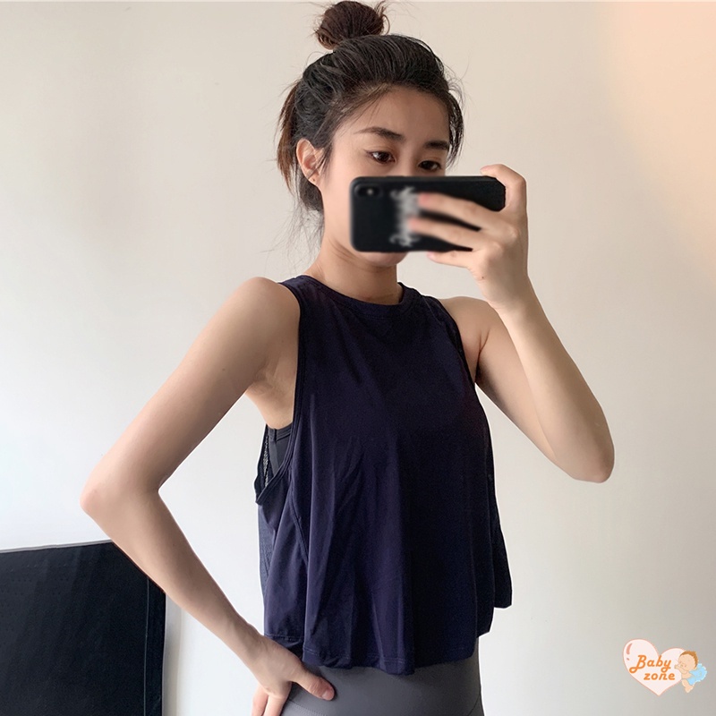 Áo camisole Không Tay Dáng Rộng Màu Trơn Phong Cách Hàn Quốc Cho Nữ