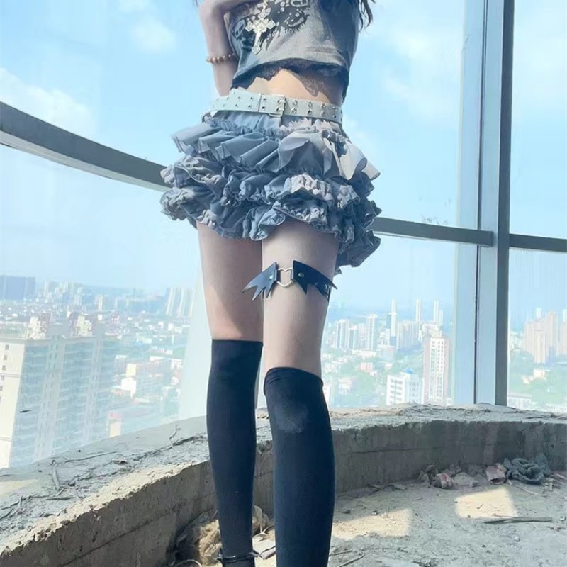 Milletnium y2k hot Set Đầm Lưới Không Tay Thêu Ngôi Sao Mùa Hè Có Tay Áo Cho Bé Gái