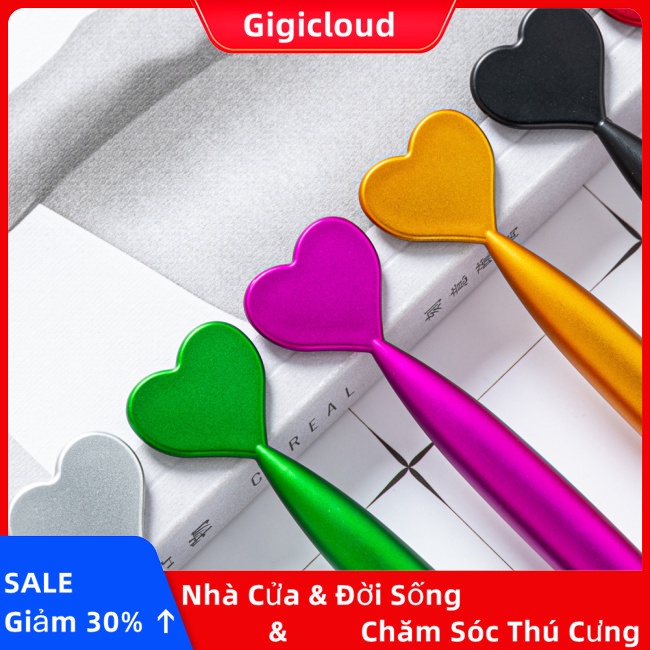 Gigicloud Bút Bi Bằng Nhựa Hình Trái Tim Nhiều Màu Dễ Thương Cho Học Sinh / Văn Phòng